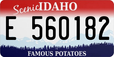 ID license plate E560182