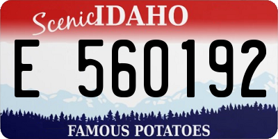 ID license plate E560192