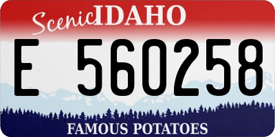 ID license plate E560258