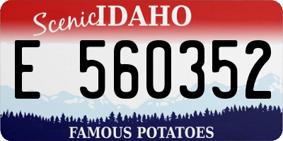 ID license plate E560352