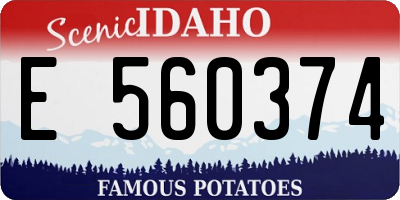 ID license plate E560374