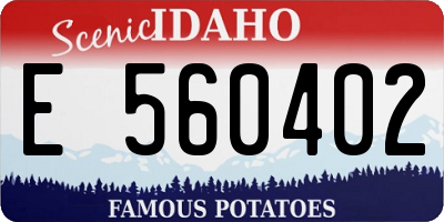ID license plate E560402