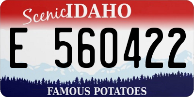 ID license plate E560422