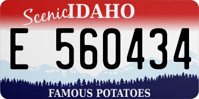 ID license plate E560434