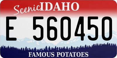ID license plate E560450