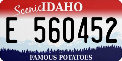 ID license plate E560452