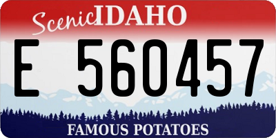ID license plate E560457