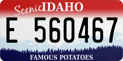 ID license plate E560467