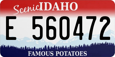 ID license plate E560472