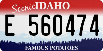 ID license plate E560474