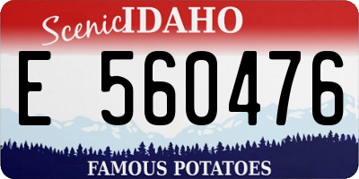 ID license plate E560476