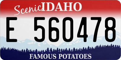 ID license plate E560478
