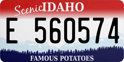 ID license plate E560574