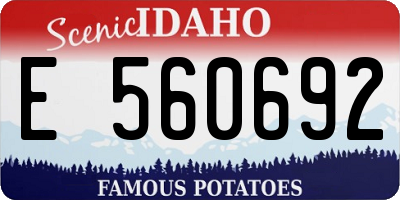 ID license plate E560692