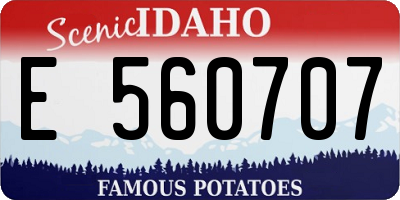 ID license plate E560707