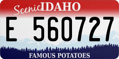 ID license plate E560727
