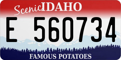 ID license plate E560734
