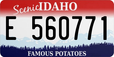 ID license plate E560771