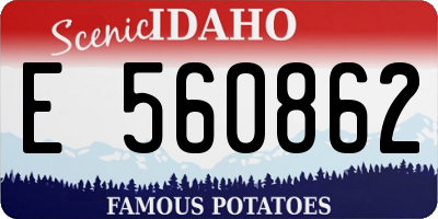 ID license plate E560862