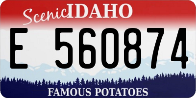 ID license plate E560874