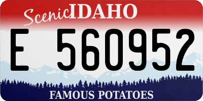 ID license plate E560952