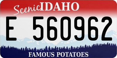 ID license plate E560962