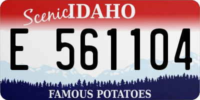 ID license plate E561104