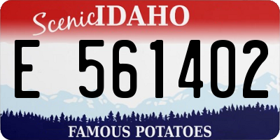 ID license plate E561402