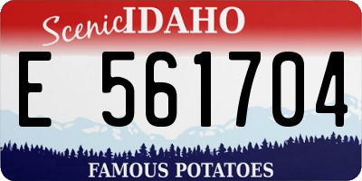 ID license plate E561704