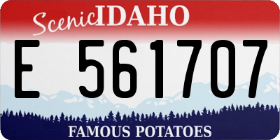 ID license plate E561707