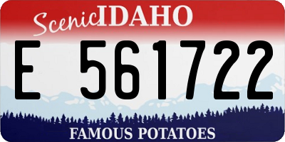 ID license plate E561722