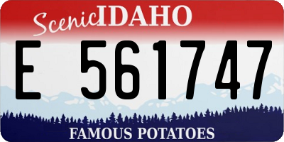 ID license plate E561747