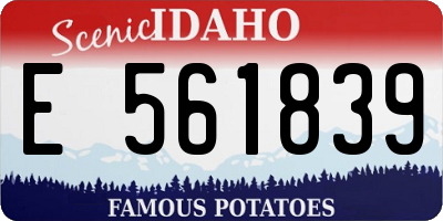 ID license plate E561839