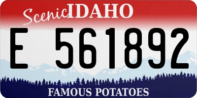 ID license plate E561892