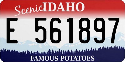 ID license plate E561897