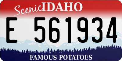 ID license plate E561934