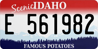 ID license plate E561982