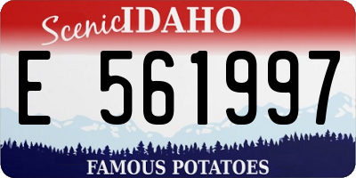 ID license plate E561997