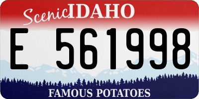 ID license plate E561998