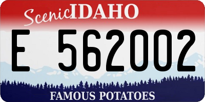 ID license plate E562002