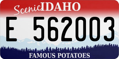 ID license plate E562003