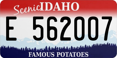 ID license plate E562007