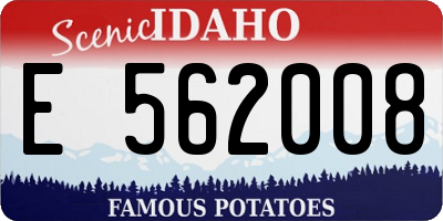 ID license plate E562008
