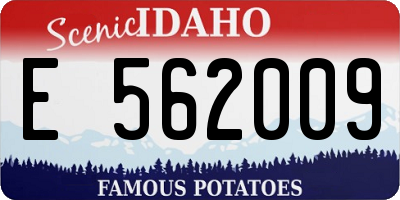 ID license plate E562009