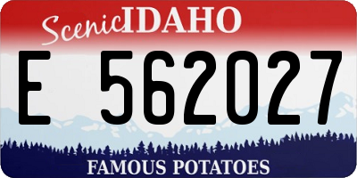ID license plate E562027
