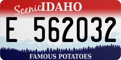 ID license plate E562032