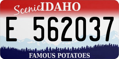 ID license plate E562037