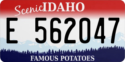 ID license plate E562047