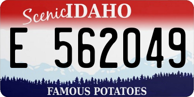 ID license plate E562049