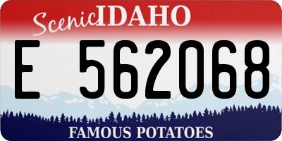 ID license plate E562068